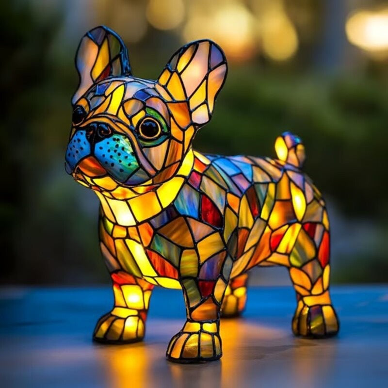送給孫子輩最完美的節日禮物,把藝術的光芒帶回家——超精緻 3D 手工彩色玻璃小狗造型燈!