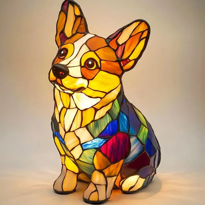 送給孫子輩最完美的節日禮物,把藝術的光芒帶回家——超精緻 3D 手工彩色玻璃小狗造型燈！